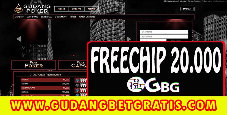 Freechip Poker Tanpa Deposit 20.000, Gudangpoker,betgratis,freebet