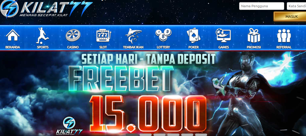 Kilat77 - Freebet Rp.15.000 Setiap Hari Tanpa Deposit