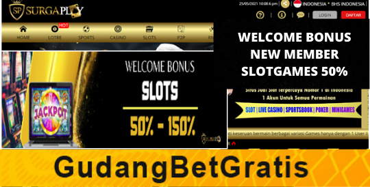 SURGAPLAY- WELCOME BONUS NEW MEMBER SLOTGAMES 50%