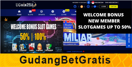UGWIN288- WELCOME BONUS NEW MEMBER SLOTGAMES UP TO 50%
